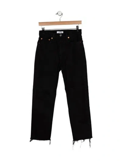 Pre-owned Re/done High-rise Straight Leg Jeans In Black