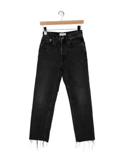Pre-owned Re/done High-rise Straight Leg Jeans In Black