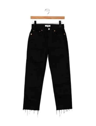 Pre-owned Re/done High-rise Straight Leg Jeans In Black