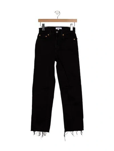 Pre-owned Re/done High-rise Straight Leg Jeans In Black