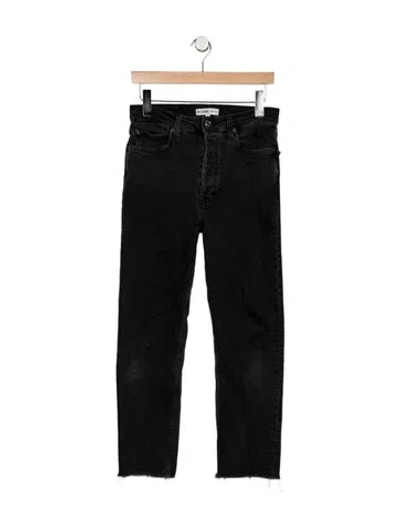 Pre-owned Re/done High-rise Straight Leg Jeans In Black