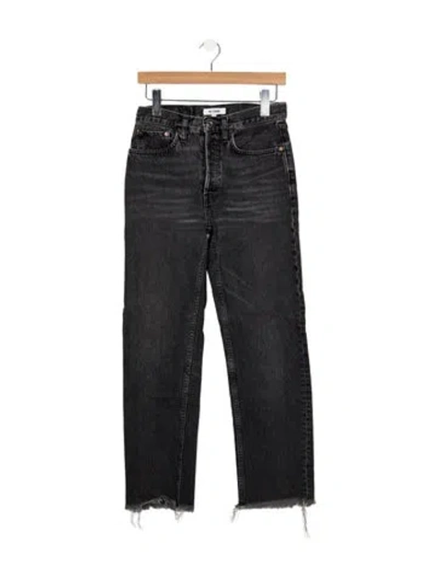 Pre-owned Re/done High-rise Straight Leg Jeans In Black