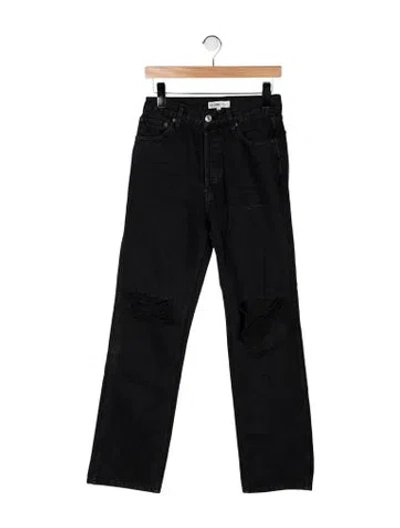 Pre-owned Re/done High-rise Straight Leg Jeans In Black