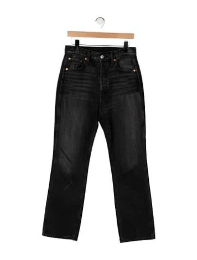Pre-owned Re/done High-rise Straight Leg Jeans In Black