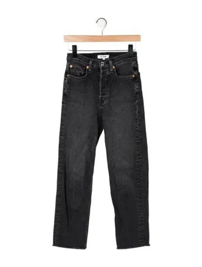 Pre-owned Re/done High-rise Straight Leg Jeans In Black