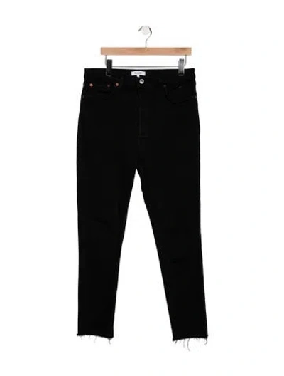 Pre-owned Re/done High-rise Straight Leg Jeans In Black