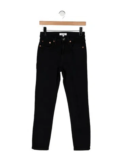 Pre-owned Re/done High-rise Straight Leg Jeans In Black