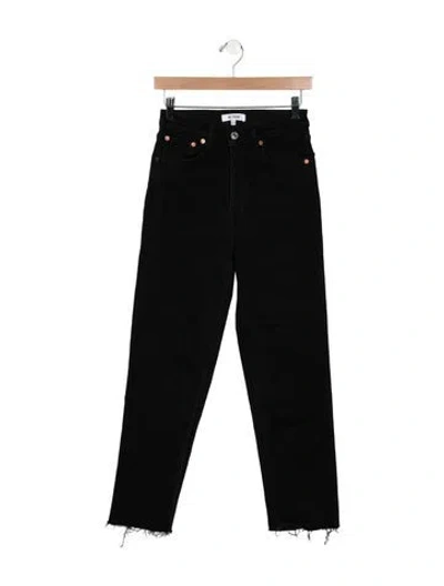 Pre-owned Re/done High-rise Straight Leg Jeans In Black