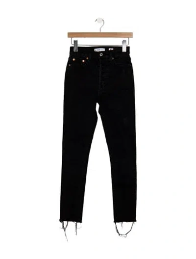 Pre-owned Re/done High-rise Straight Leg Jeans In Black