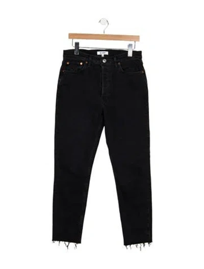 Pre-owned Re/done High-rise Straight Leg Jeans In Black