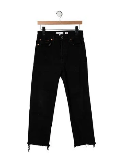 Pre-owned Re/done High-rise Straight Leg Jeans In Black