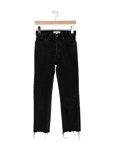 Pre-owned Re/done High-rise Straight Leg Jeans In Black