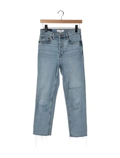 Pre-owned Re/done High-rise Straight Leg Jeans In Black