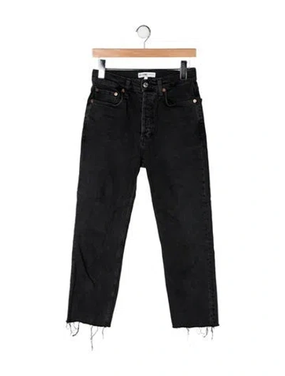 Pre-owned Re/done High-rise Straight Leg Jeans In Black