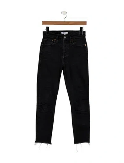 Pre-owned Re/done High-rise Straight Leg Jeans In Black