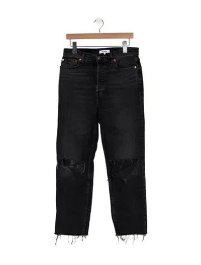 Pre-owned Re/done High-rise Straight Leg Jeans In Black