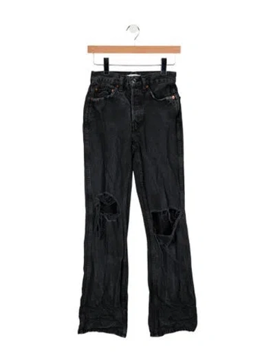 Pre-owned Re/done High-rise Straight Leg Jeans In Black