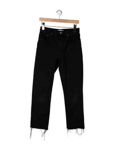 Pre-owned Re/done High-rise Straight Leg Jeans In Black