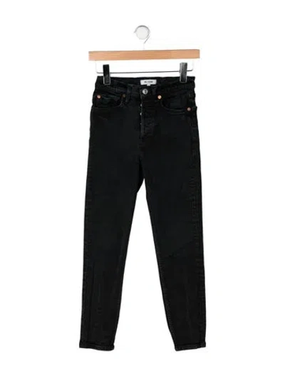Pre-owned Re/done High-rise Straight Leg Jeans In Black