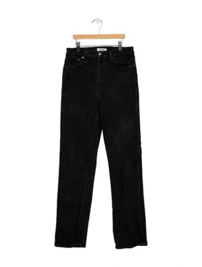 Pre-owned Re/done High-rise Straight Leg Jeans In Black