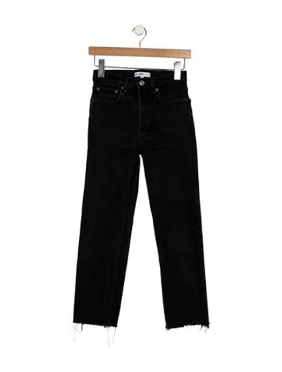 Pre-owned Re/done High-rise Straight Leg Jeans In Black