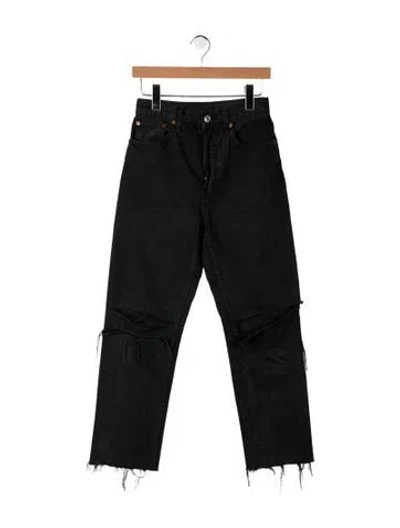 Pre-owned Re/done High-rise Straight Leg Jeans In Black