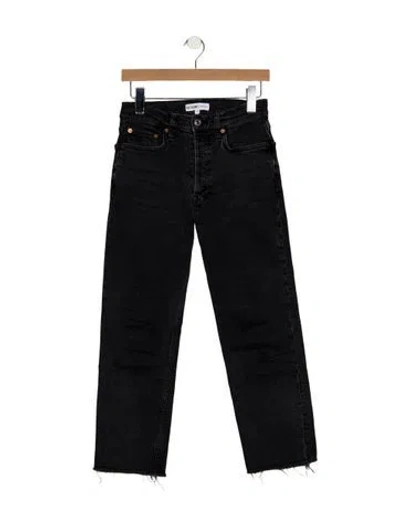 Pre-owned Re/done High-rise Straight Leg Jeans In Black