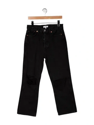 Pre-owned Re/done High-rise Straight Leg Jeans In Black