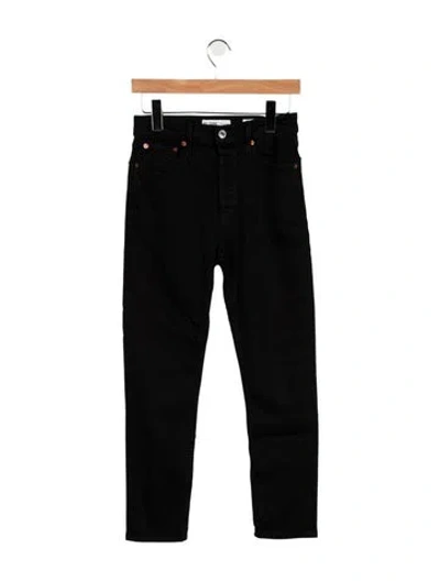 Pre-owned Re/done High-rise Straight Leg Jeans In Black