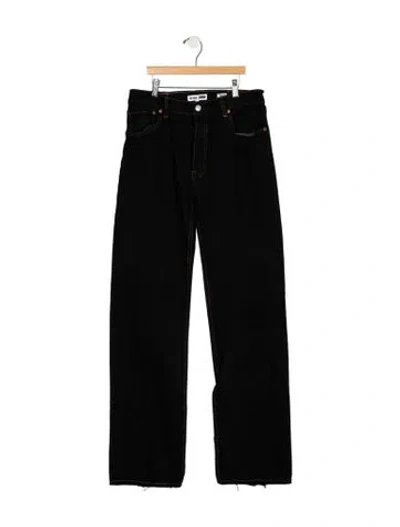 Pre-owned Re/done High-rise Straight Leg Jeans In Black