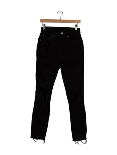 Pre-owned Re/done High-rise Straight Leg Jeans In Black