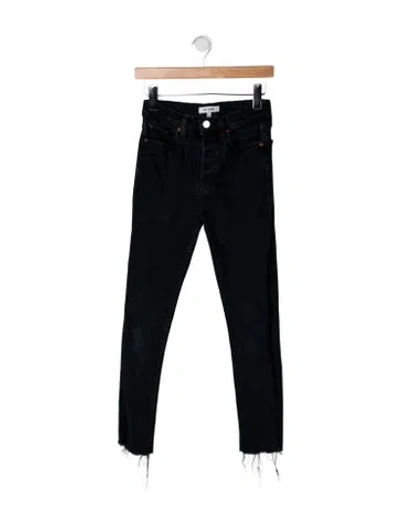 Pre-owned Re/done High-rise Straight Leg Jeans In Black
