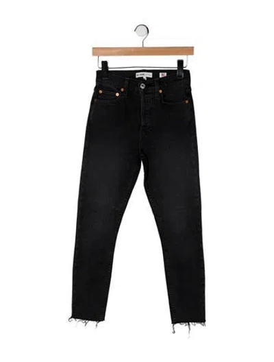 Pre-owned Re/done High-rise Straight Leg Jeans In Black
