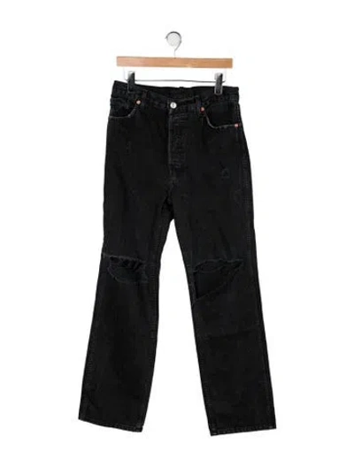 Pre-owned Re/done High-rise Straight Leg Jeans In Black