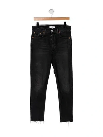 Pre-owned Re/done High-rise Straight Leg Jeans In Black