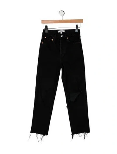 Pre-owned Re/done High-rise Straight Leg Jeans In Black