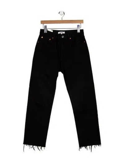 Pre-owned Re/done High-rise Straight Leg Jeans In Black