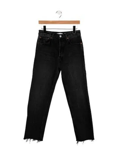 Pre-owned Re/done High-rise Straight Leg Jeans In Black