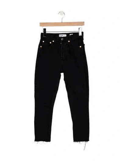 Pre-owned Re/done High-rise Straight Leg Jeans In Black