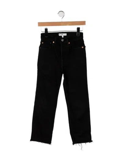 Pre-owned Re/done High-rise Straight Leg Jeans In Black