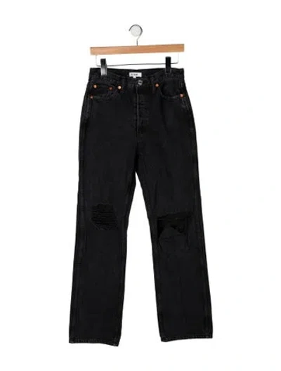 Pre-owned Re/done High-rise Straight Leg Jeans In Black