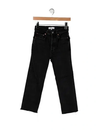 Pre-owned Re/done High-rise Straight Leg Jeans In Black