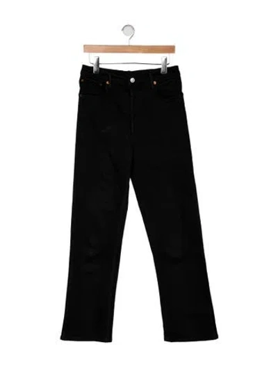 Pre-owned Re/done High-rise Straight Leg Jeans In Black