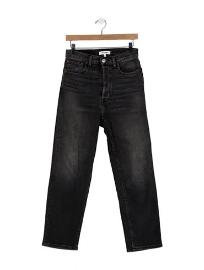 Pre-owned Re/done High-rise Straight Leg Jeans In Black