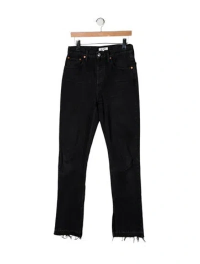 Pre-owned Re/done High-rise Straight Leg Jeans In Black