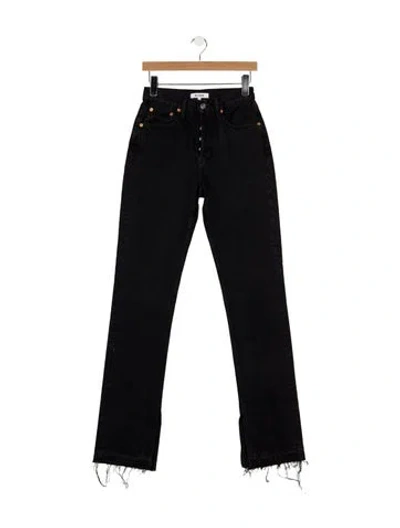 Pre-owned Re/done High-rise Straight Leg Jeans In Black