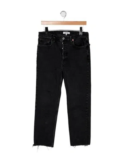 Pre-owned Re/done High-rise Straight Leg Jeans In Black
