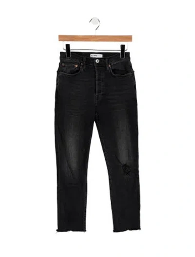 Pre-owned Re/done High-rise Straight Leg Jeans In Black