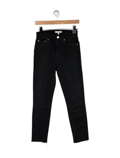Pre-owned Re/done High-rise Straight Leg Jeans In Black