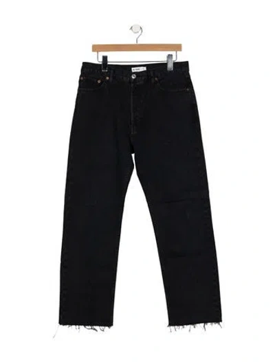 Pre-owned Re/done High-rise Straight Leg Jeans In Black